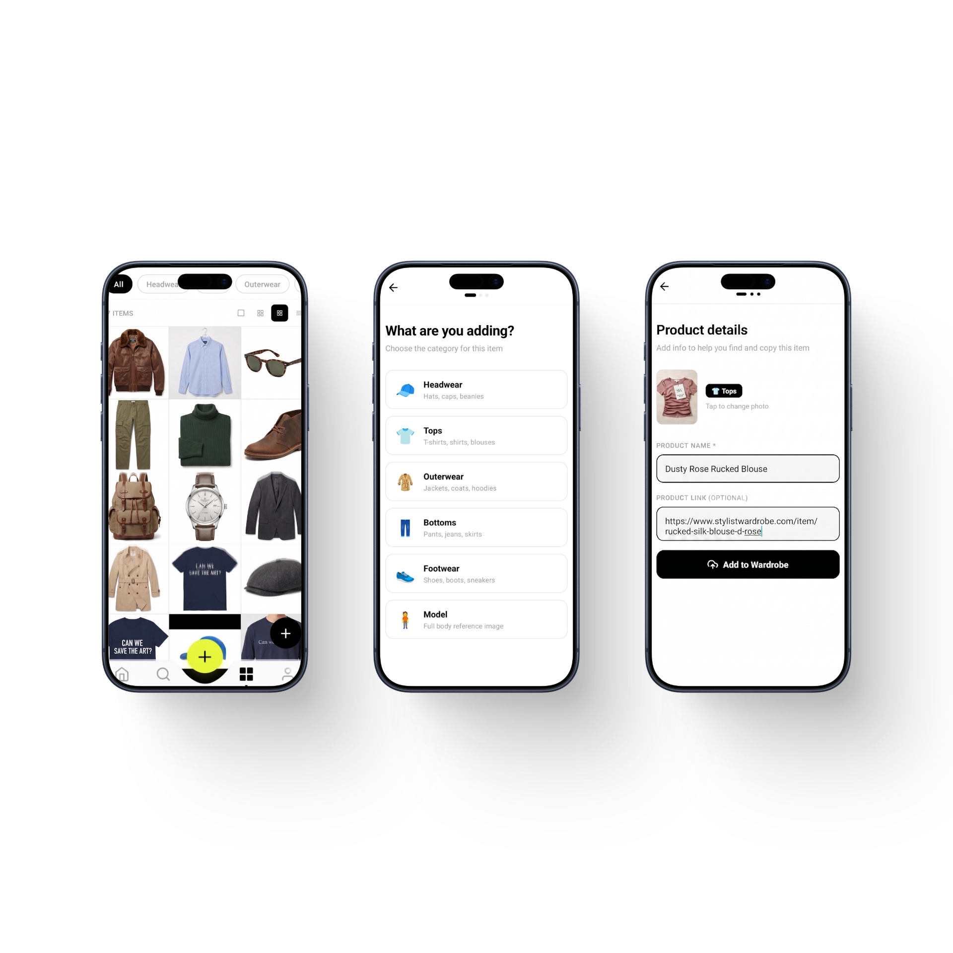 Virtual wardrobe and product details